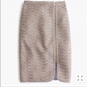 J. crew tweed, zipper accent midi skirt